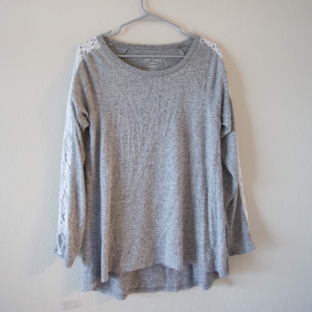 American Eagle long sleeve lace detail shirt